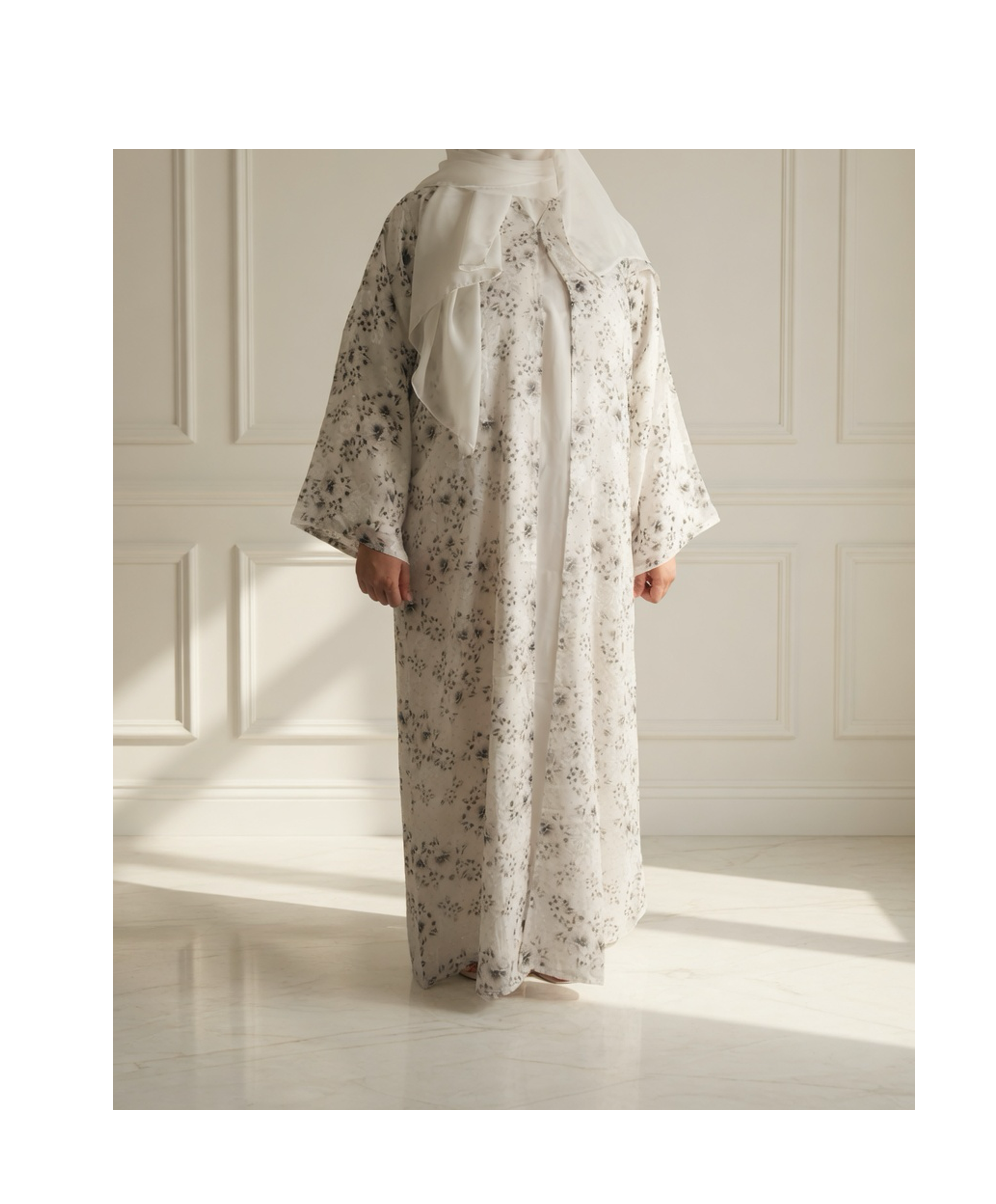 Ivory Bloom Abaya